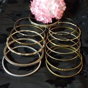 13 Metal Bangle Bracelet Collection